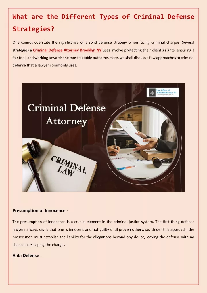 what are the different types of criminal defense