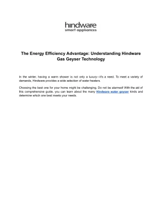 Hindware Instant Water Heaters: Quick & Reliable Hot Water Solutions