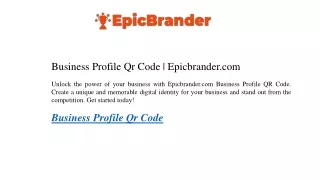 Business Profile Qr Code  Epicbrander.com