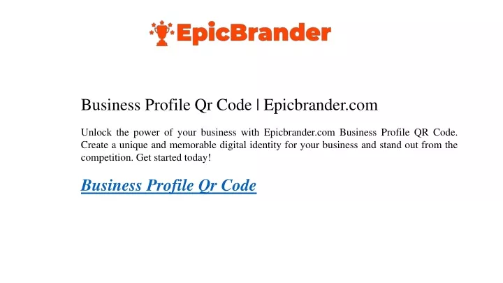 business profile qr code epicbrander com unlock