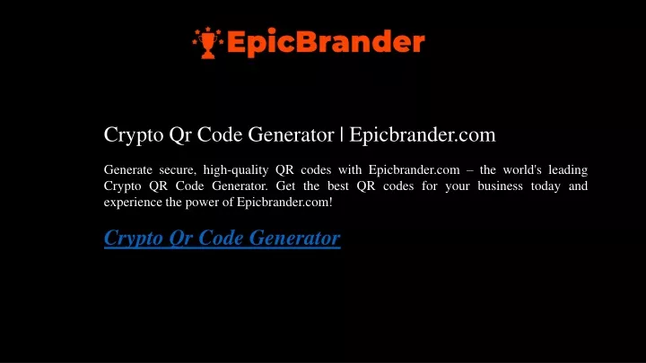 crypto qr code generator epicbrander com generate