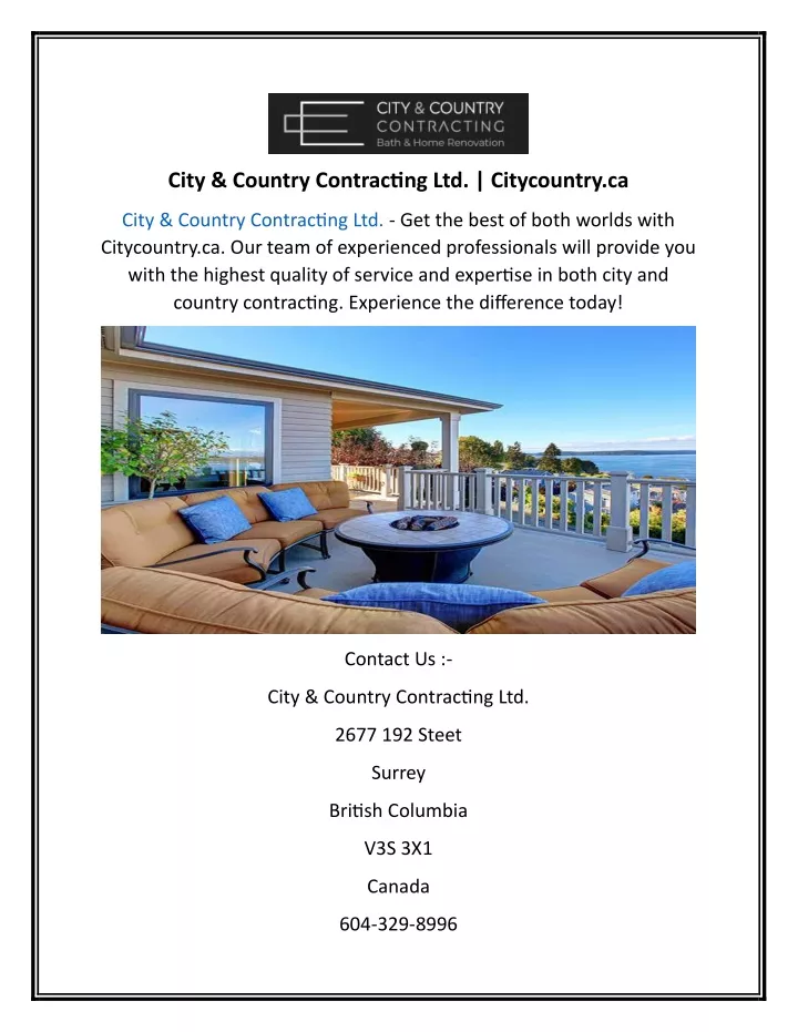 city country contracting ltd citycountry ca