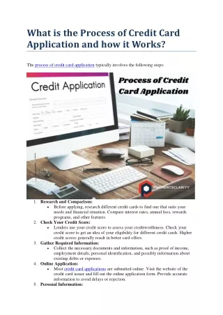 What is the Process of Credit Card Application and how it Works