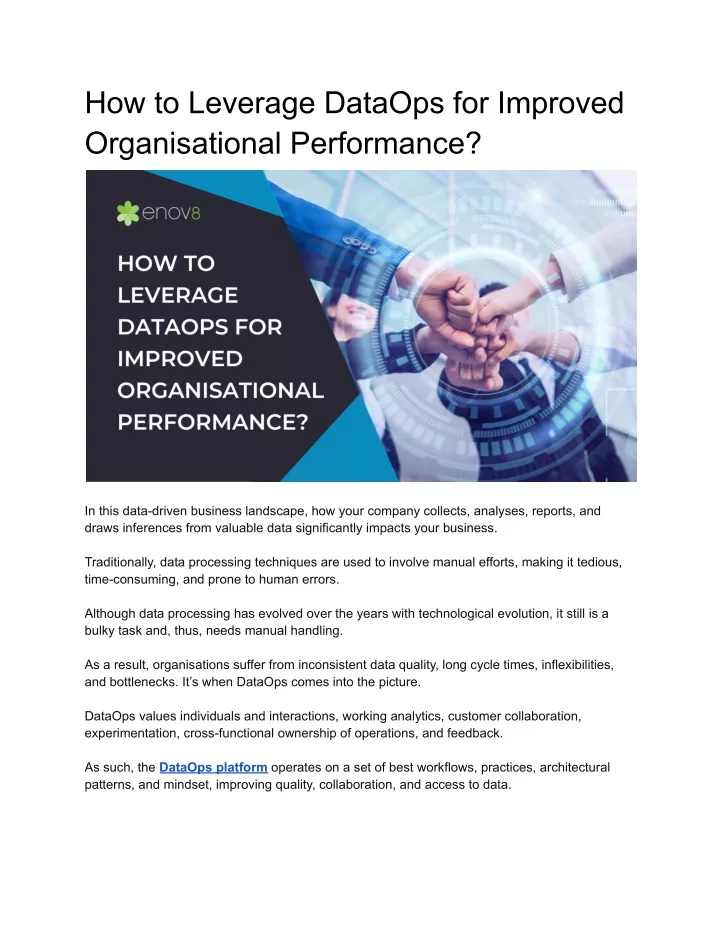 how to leverage dataops for improved