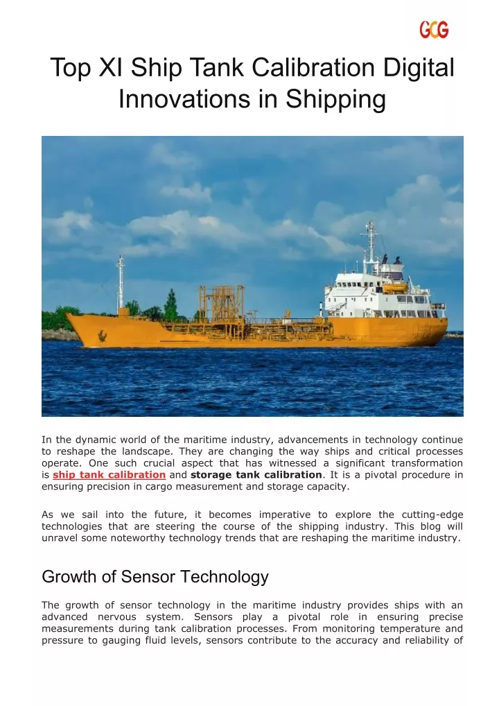 top xi ship tank calibration digital innovations