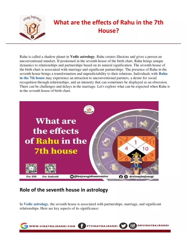 what are the effects of rahu in the 7th house