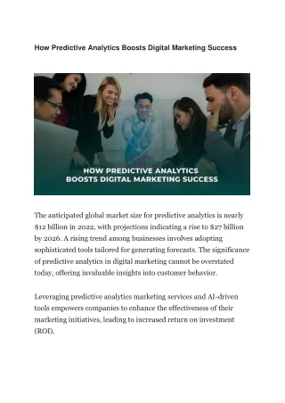 how predictive analytics boosts digital marketing