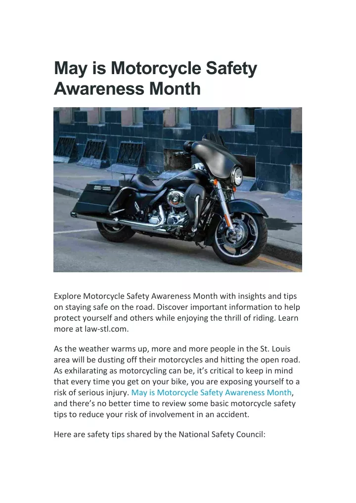 may is motorcycle safety awareness month