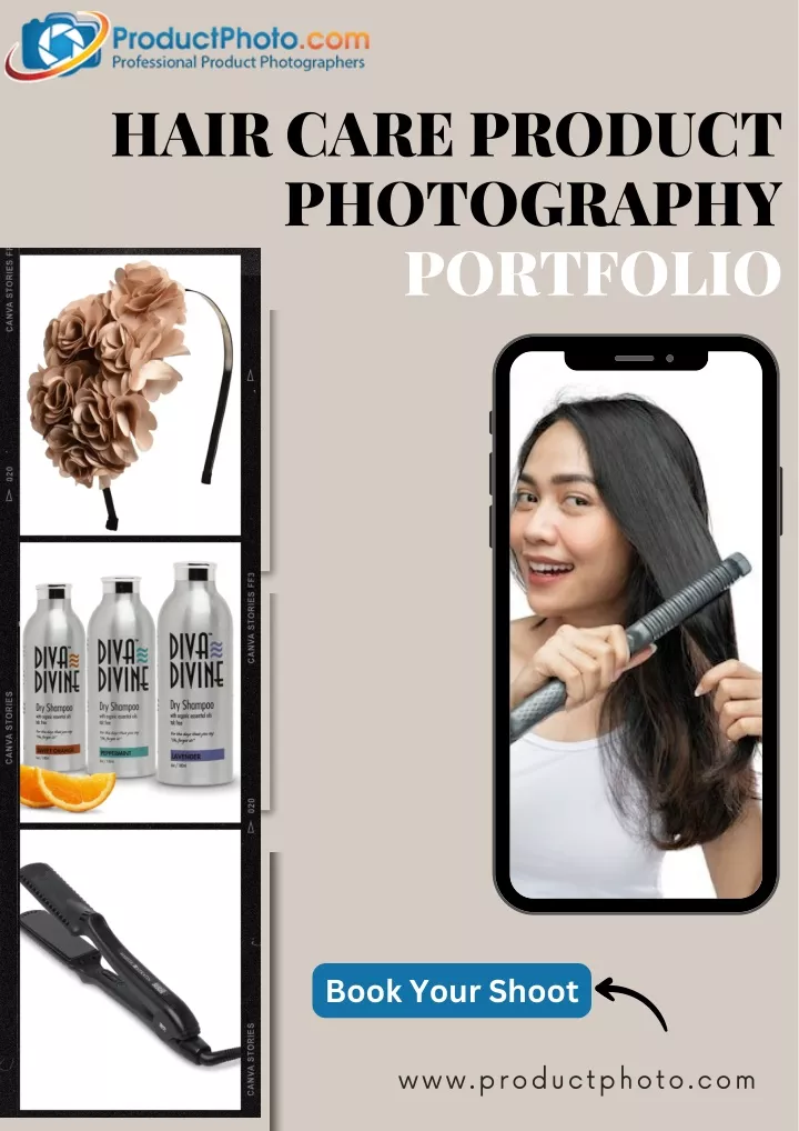 hair care product photography portfolio