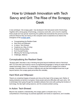 how to unleash innovation with tech savvy