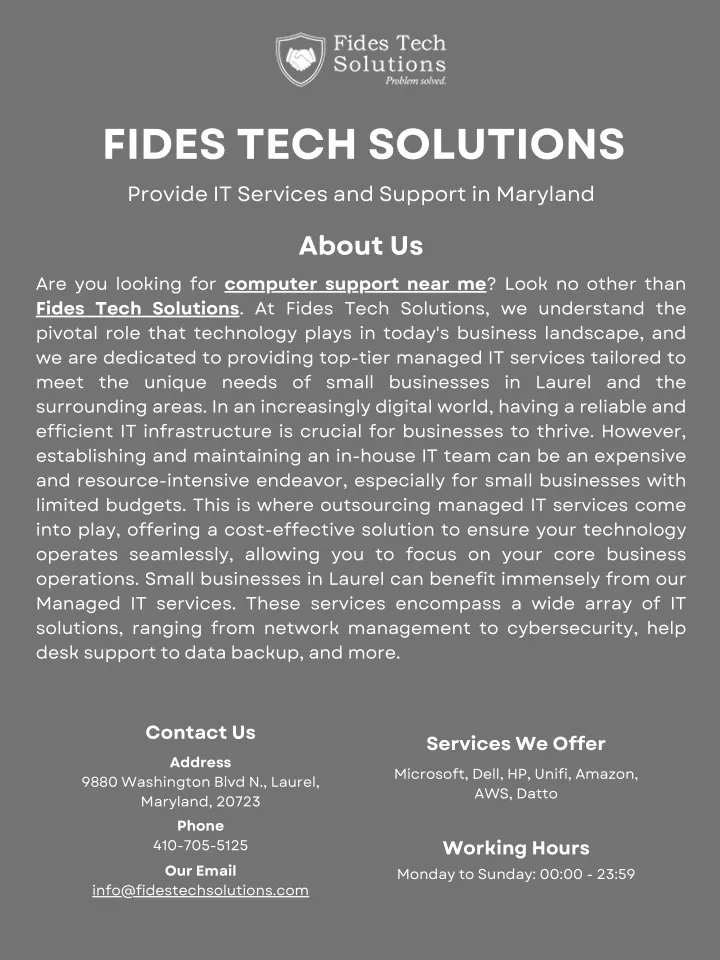fides tech solutions provide it services