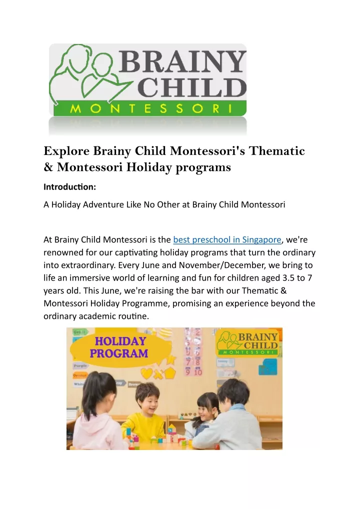 explore brainy child montessori s thematic