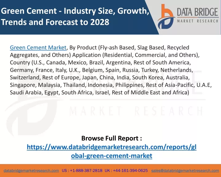 green cement industry size growth trends