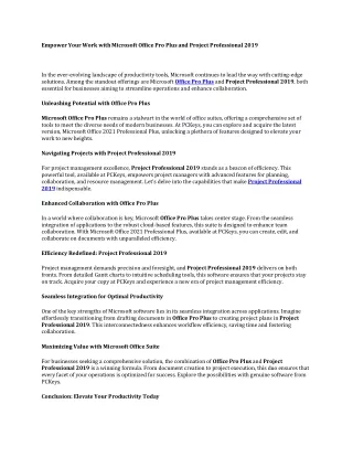 empower your work with microsoft office pro plus