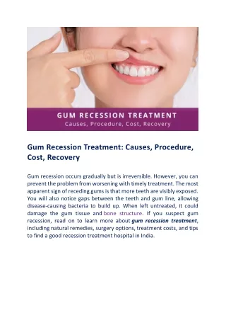 Everything You Must Know About Gum Recession Treatment