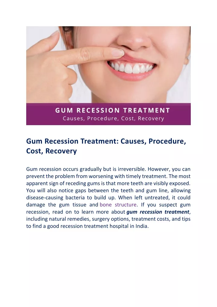 gum recession treatment causes procedure cost