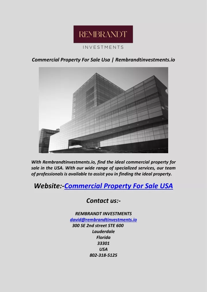 commercial property for sale