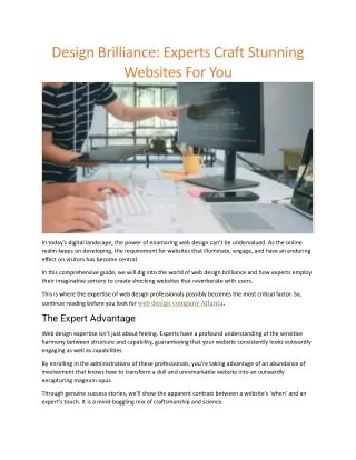 design brilliance experts craft stunning websites