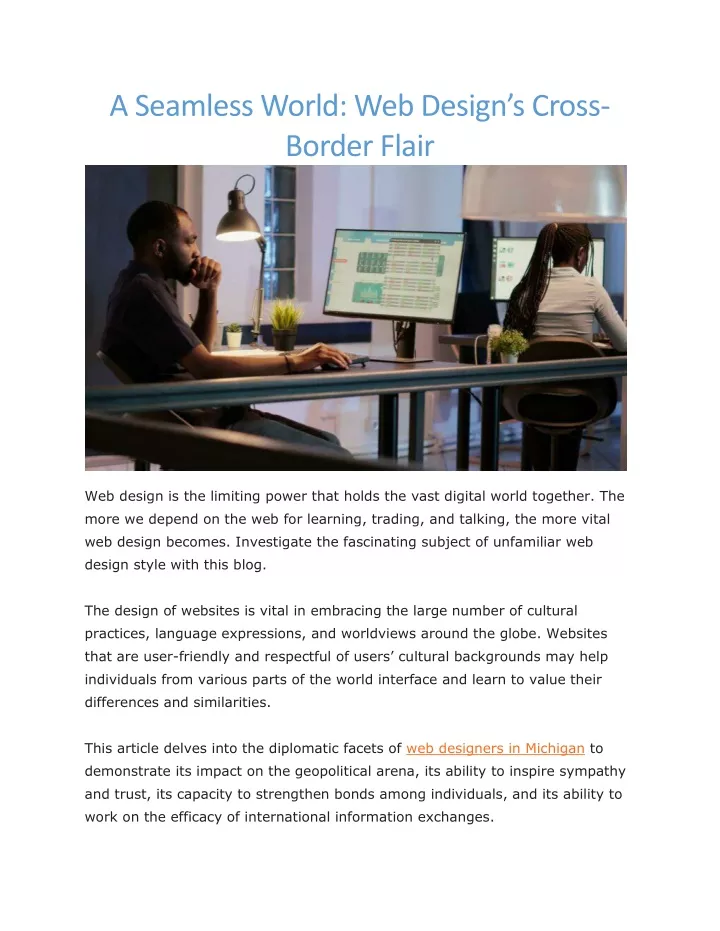 a seamless world web design s cross border flair