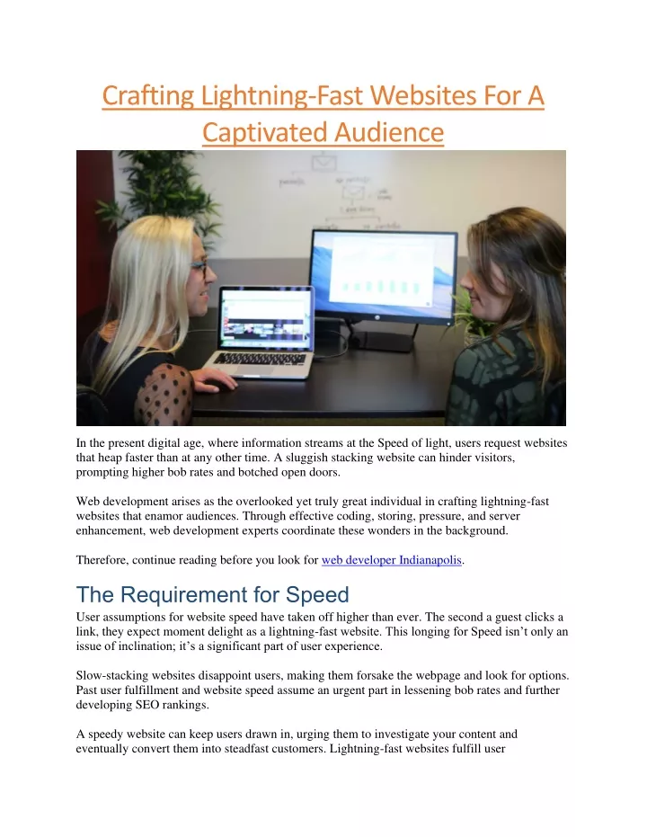 crafting lightning fast websites for a captivated