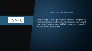 Hotel Interior Designer  Tanic.design