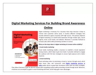Digital Marketing Services for Building Brand Awareness Online