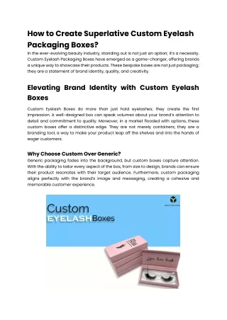 How to Create Superlative Custom Eyelash Packaging Boxes