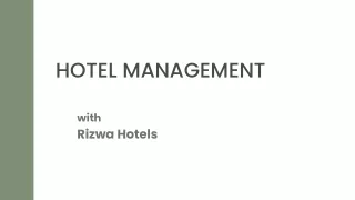 Rizwa Hotels Hotel Management