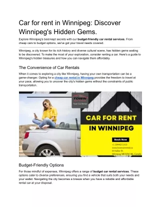 Car for rent in Winnipeg_ Discover Winnipeg's Hidden Gems