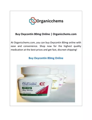 Buy Oxycontin 80mg Online  Organicchems