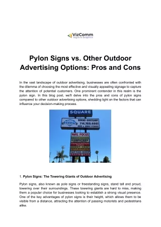 Pylon Signs vs. Other Outdoor Advertising Options Pros and Cons