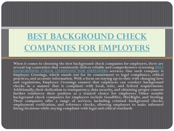 best background check companies for employers