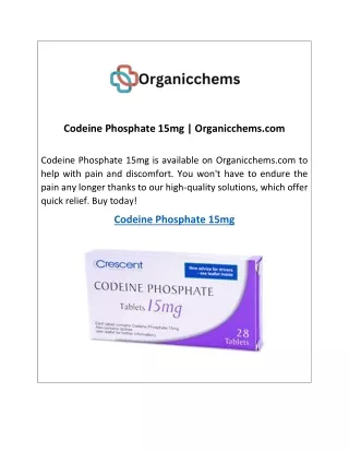 Codeine Phosphate 15mg Organicchems