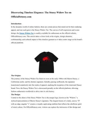 The Stussy Widow Tee on OfficialSstussy