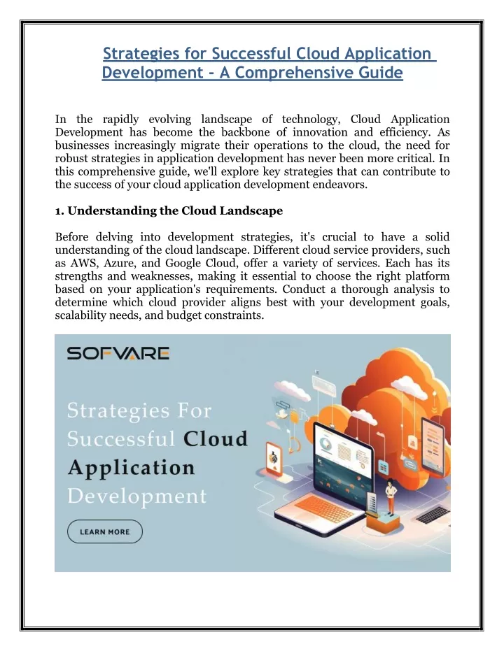 strategies for successful cloud application