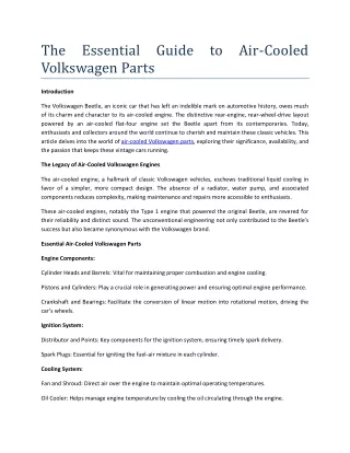 Air Cooled Volkswagen Parts