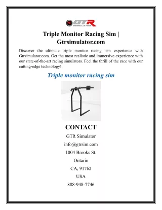 Triple Monitor Racing Sim  Gtrsimulator
