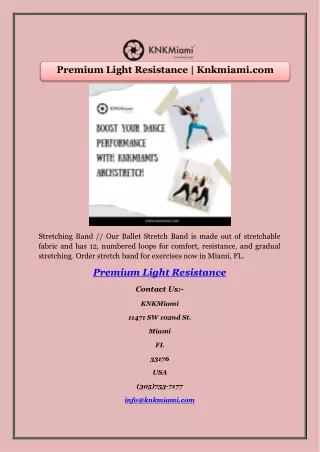 Premium Light Resistance | Knkmiami.com