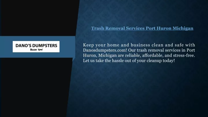 trash removal services port huron michigan