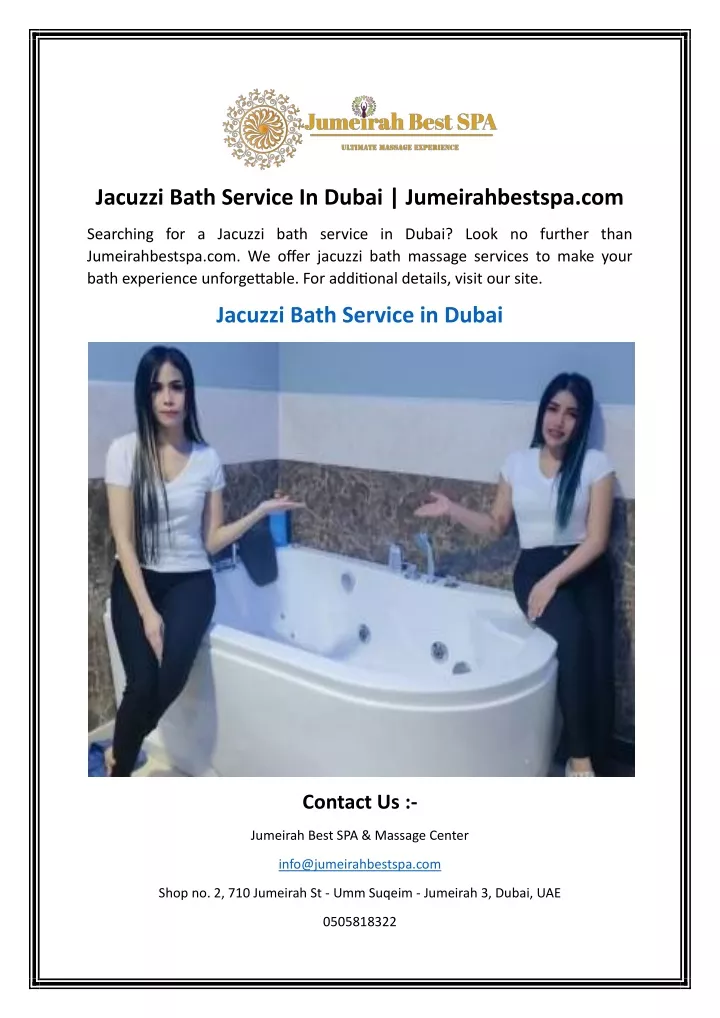 jacuzzi bath service in dubai jumeirahbestspa com