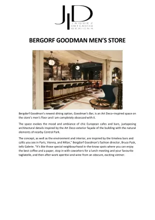BERGORF GOODMAN MEN’S STORE