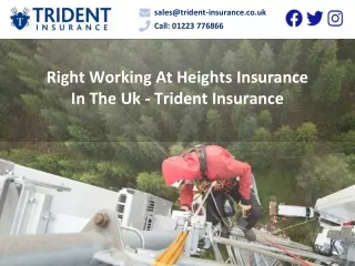 Right Working At Heights Insurance In The Uk - Trident Insurance