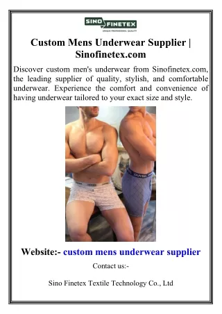 Custom Mens Underwear Supplier  Sinofinetex.com