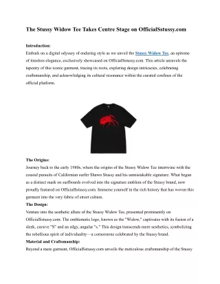 The Stussy Widow Tee Unveiled on OfficialSstussy
