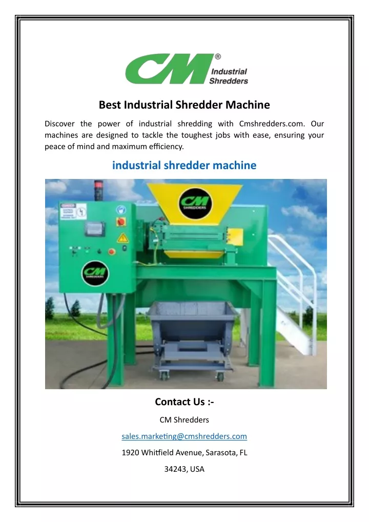 best industrial shredder machine