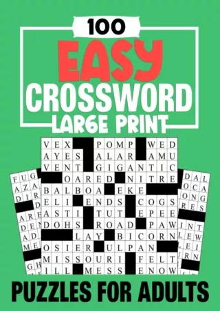 ⚡PDF_ 100 Large Print Easy Crossword Puzzles For Adults: Keep Your Brain Active and