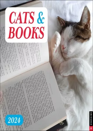 ⚡PDF_ Cats & Books 2024 Wall Calendar