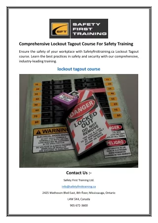 Comprehensive Lockout Tagout Course For Safety Training
