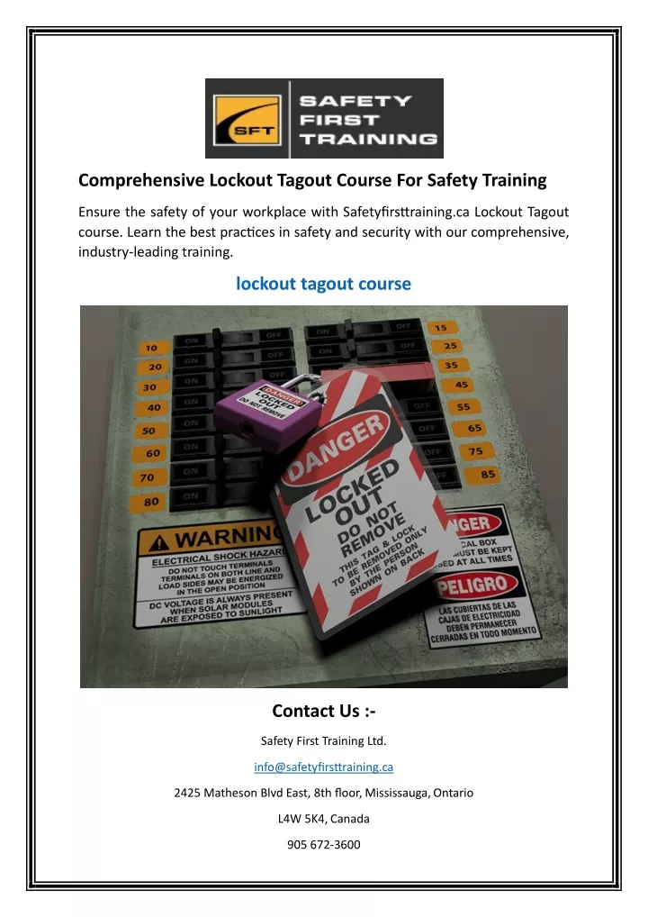 comprehensive lockout tagout course for safety