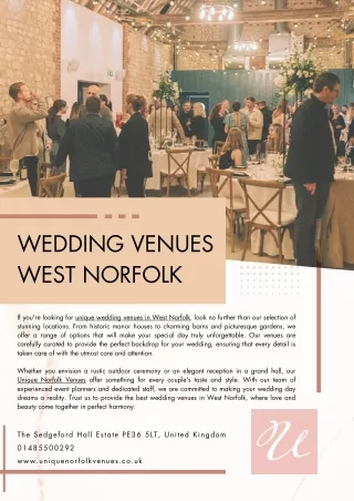 Wedding Venues West Norfolk